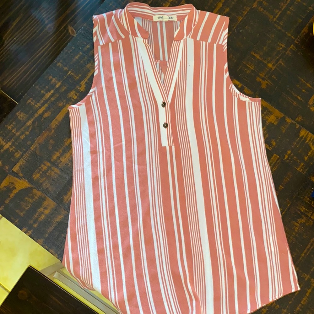 Women’s Pink & White Striped Dressy Tank Top
